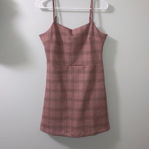 Rose pink plaid dress